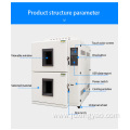 Two compartment cold and heat shock test chamber